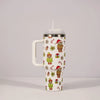 Christmas Insulated Tumbler with Handle & Straw