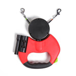 Reflective Retractable Dual Dog Leash