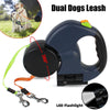 Reflective Retractable Dual Dog Leash