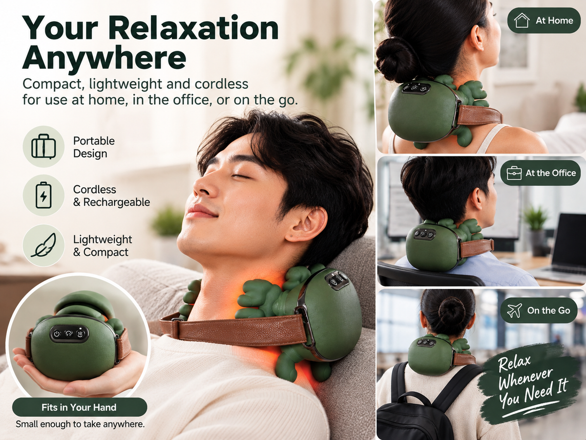 TheraKnead 4D kneading neck and shoulder massager - how to use, step 1 - AVALDEY