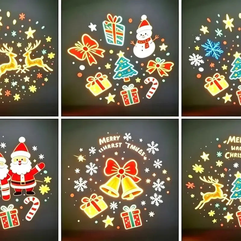 2026 USB Christmas Projector Night Light with 6+ Holiday Patterns, Warm LED Ceiling Lamp for Bedroom, Party, and Holiday Decor