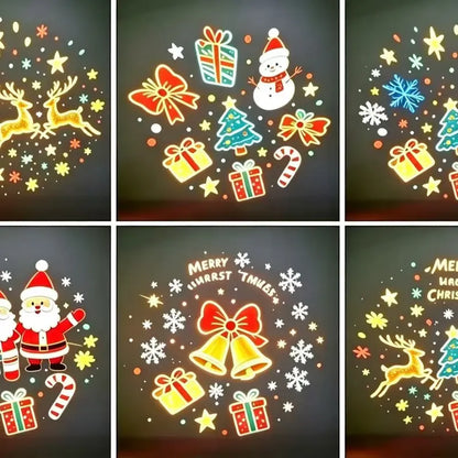 2026 USB Christmas Projector Night Light with 6+ Holiday Patterns, Warm LED Ceiling Lamp for Bedroom, Party, and Holiday Decor