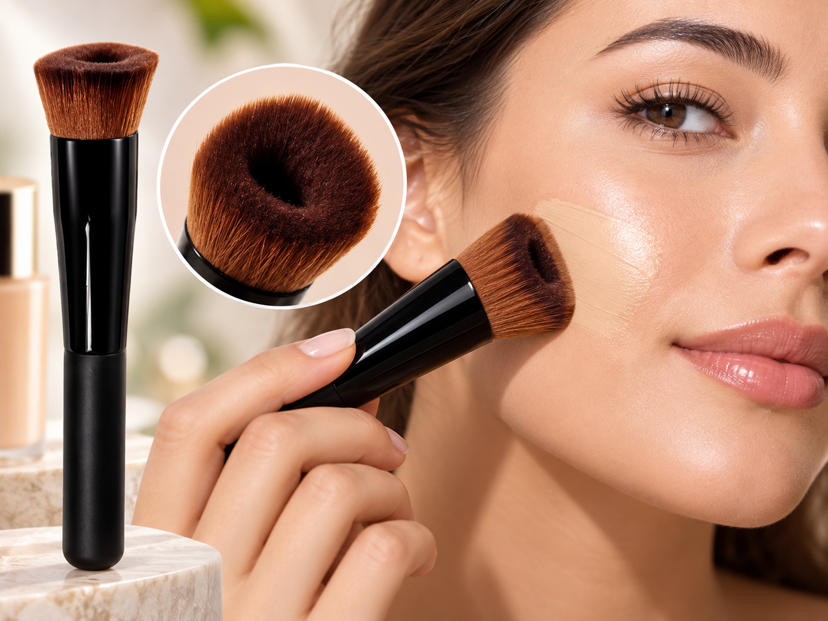 Makeup Essentials Gift Set - SculptGlide curved foundation and contour brush - AVALDEY