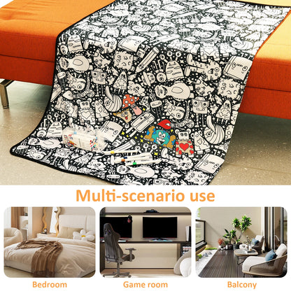 DoodleThrow™ Color-In Blanket with 24 Markers