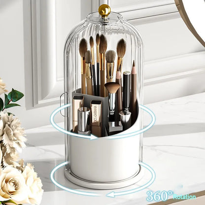 SpinVanity™ 360° Rotating Brush Holder with Lid