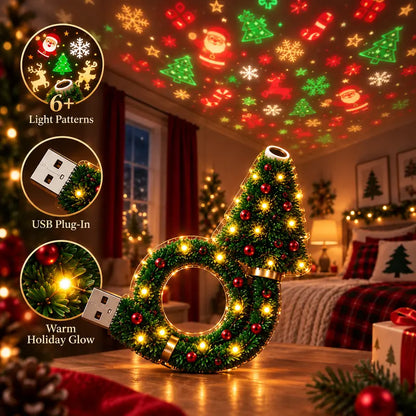 2026 USB Christmas Projector Night Light with 6+ Holiday Patterns, Warm LED Ceiling Lamp for Bedroom, Party, and Holiday Decor
