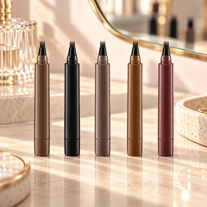 Five BrowInk shades on vanity