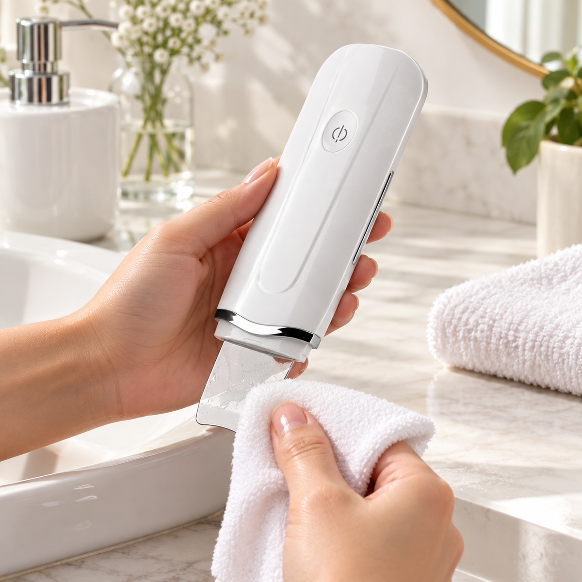 DermaSonic™ Ultrasonic Skin Scrubber & Pore Cleanser lifestyle scene 3
