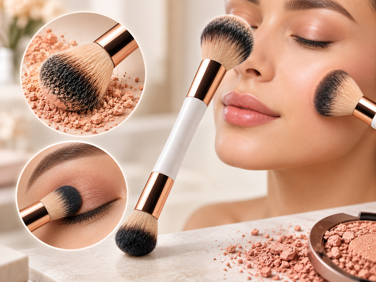 VelvetBlend dual-ended powder and blending brush - key benefit 3 - AVALDEY