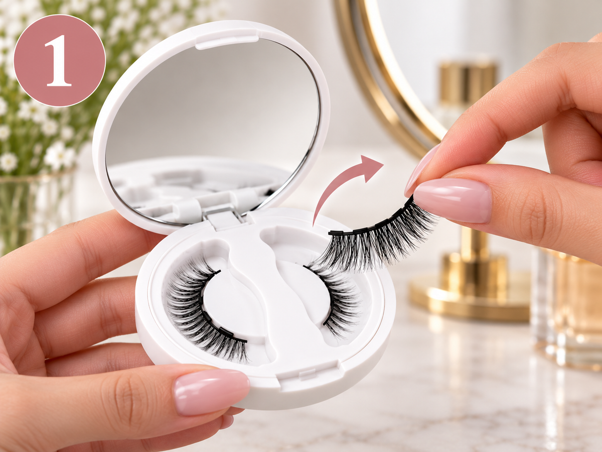 MagniLash magnetic lash kit with applicator - how to use, step 1 - AVALDEY