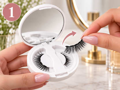MagniLash magnetic lash kit with applicator - how to use, step 1 - AVALDEY