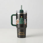 Christmas Insulated Tumbler with Handle & Straw
