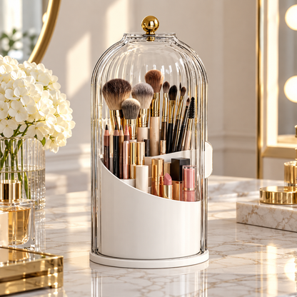 SpinVanity™ 360° Rotating Brush Holder with Lid lifestyle scene 1
