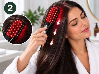 ScalpSpa vibrating scalp massage comb - how to use, step 2 - AVALDEY